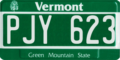 VT license plate PJY623