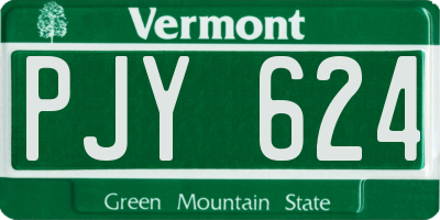 VT license plate PJY624