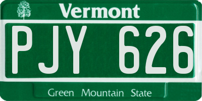 VT license plate PJY626