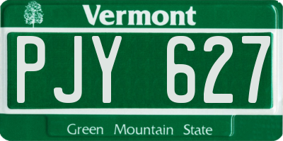 VT license plate PJY627