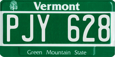 VT license plate PJY628