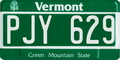 VT license plate PJY629