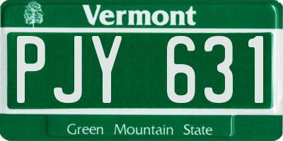 VT license plate PJY631