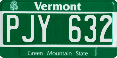 VT license plate PJY632