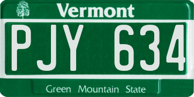 VT license plate PJY634