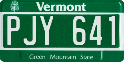 VT license plate PJY641