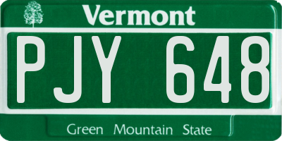 VT license plate PJY648
