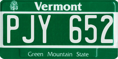 VT license plate PJY652