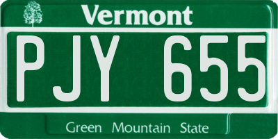 VT license plate PJY655