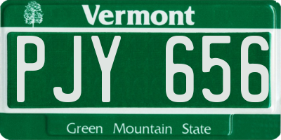 VT license plate PJY656