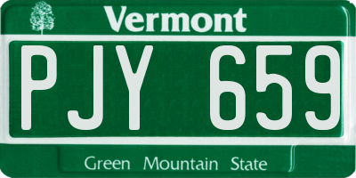 VT license plate PJY659