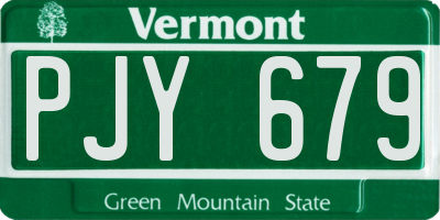 VT license plate PJY679