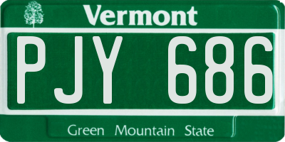 VT license plate PJY686