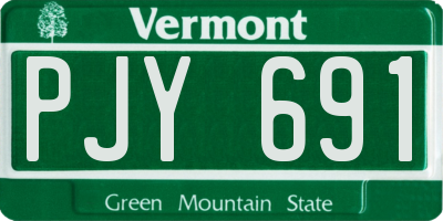 VT license plate PJY691