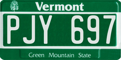 VT license plate PJY697