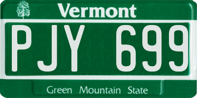 VT license plate PJY699