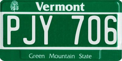 VT license plate PJY706