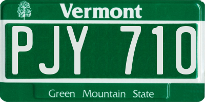 VT license plate PJY710