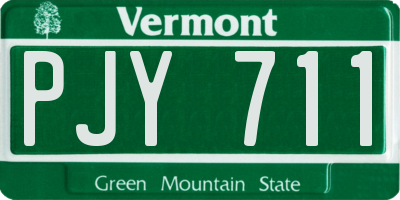 VT license plate PJY711