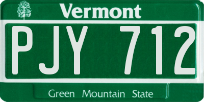 VT license plate PJY712