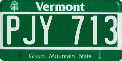 VT license plate PJY713