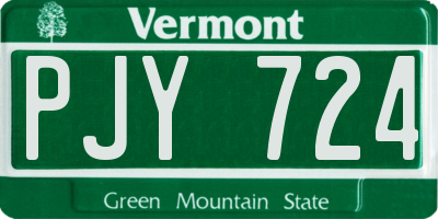VT license plate PJY724