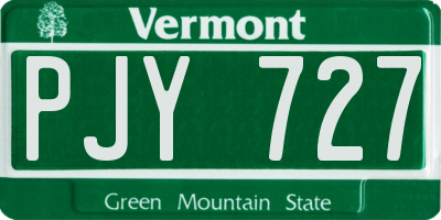 VT license plate PJY727