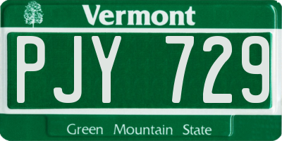 VT license plate PJY729