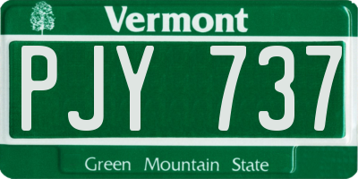 VT license plate PJY737