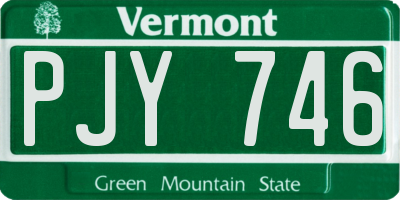 VT license plate PJY746