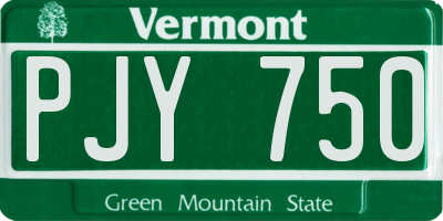 VT license plate PJY750