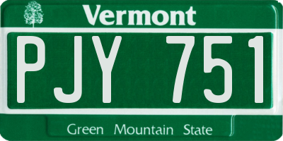 VT license plate PJY751