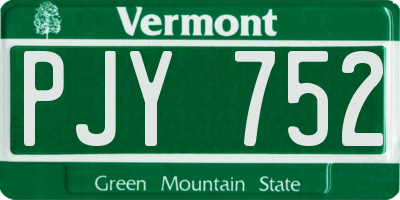 VT license plate PJY752
