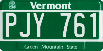 VT license plate PJY761