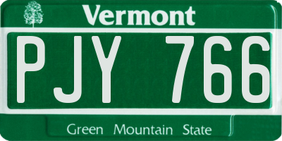 VT license plate PJY766