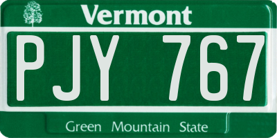 VT license plate PJY767