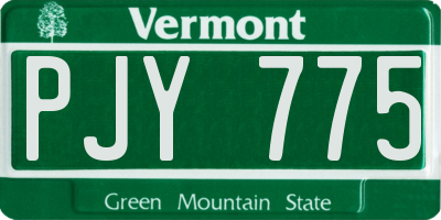 VT license plate PJY775