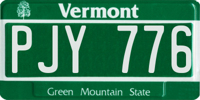 VT license plate PJY776