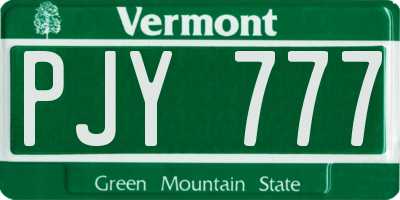 VT license plate PJY777