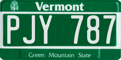 VT license plate PJY787