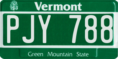 VT license plate PJY788