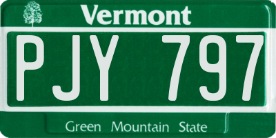 VT license plate PJY797
