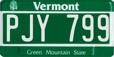 VT license plate PJY799