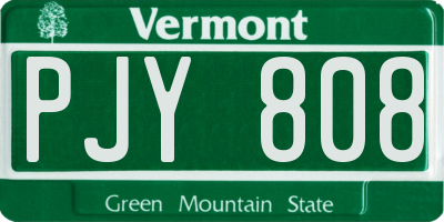 VT license plate PJY808