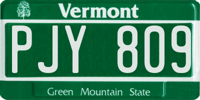 VT license plate PJY809