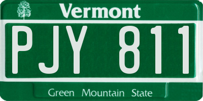 VT license plate PJY811