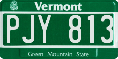 VT license plate PJY813