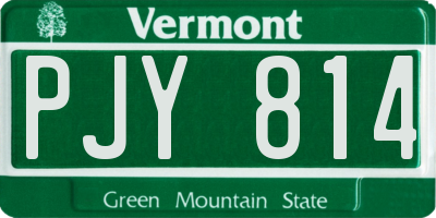 VT license plate PJY814