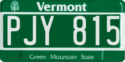 VT license plate PJY815