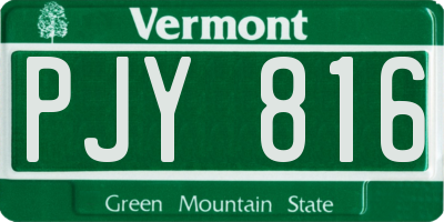 VT license plate PJY816